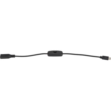 Câble USB Type C avec interrupteur marche/arrêt, 30 cm, pour téléphone portable, noir