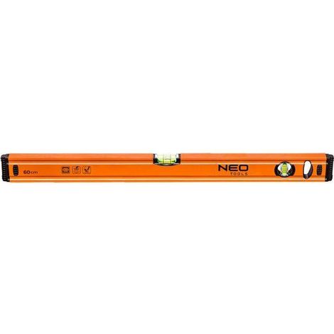Livella a bolla d'aria 60 cm 2 fiale 1 superficie fresata neo 71-062
