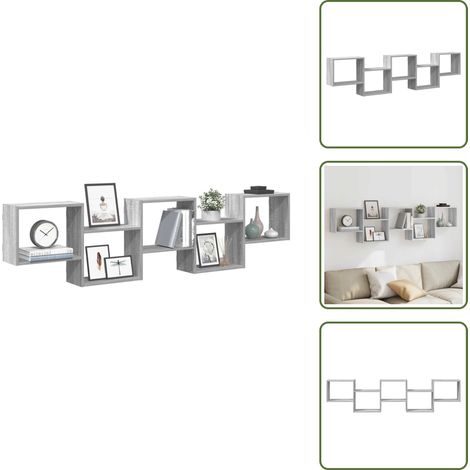 vidaXL Étagère cube murale 5 compartiments sonoma gris