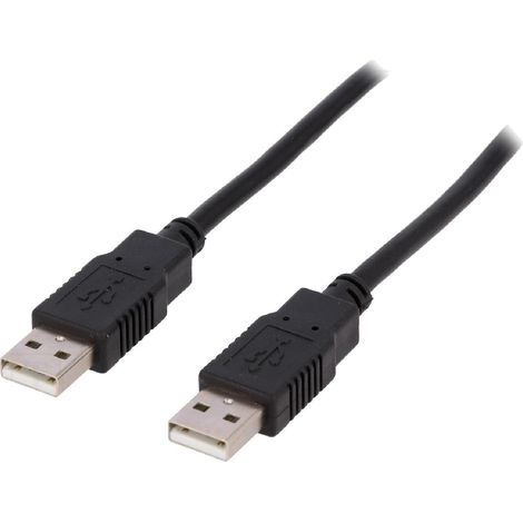 Cable USB A 2.0 male des deux cotes 1.8m noir