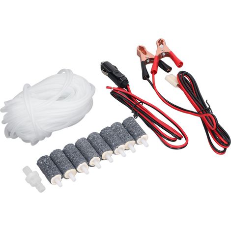 Kit d'accessoires pour pompe à air : tuyau d'air, clapet anti-retour, pierre à bulle, pince pour batterie, câble MPQ-904 (1/5)