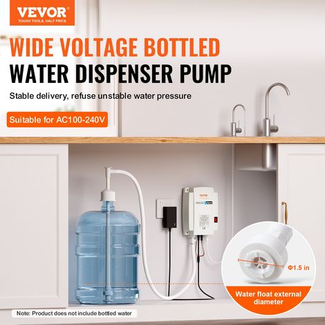 Distributeur d'Eau Électrique 3,78L/min Pompe de Distribution Eau 40PSI Pompe Distributrice d'Eau à 1 Tube Système Pompe à Eau Grande Capacité pour Machines à Espresso Bouteilles, sans Seau (1/5)