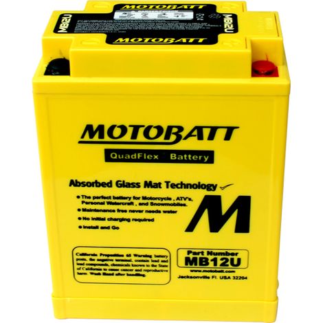 MotoBatt MB12U YB12A-B 14Ah Precaricata sigillata AGM Per Moto 135x80x161 mm (1/3)