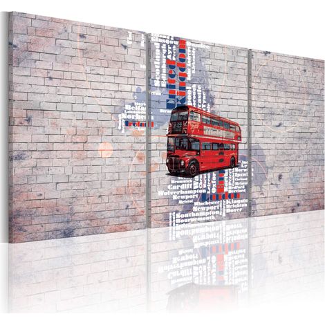 Quadro - carta stradale: Regno unito - 60x30 (1/4)