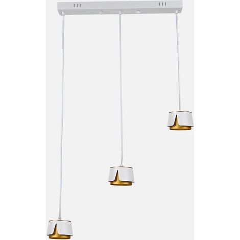 Regleta Domenica 3 X Gx53 Blanco/oro 27w 4000k 2400lm Bombillas Incluidas 100x56x10cm