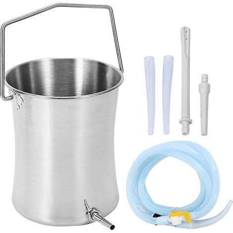 2L Healthy Stainless Steel Enema Bucket for Colon Cleansing, Reusable (1/5)