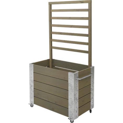 Plus Raumteiler Cubic 87x50x155cm graubraun 87 x 50 x 155 cm, mit Räder Sichtschutz (1/3)