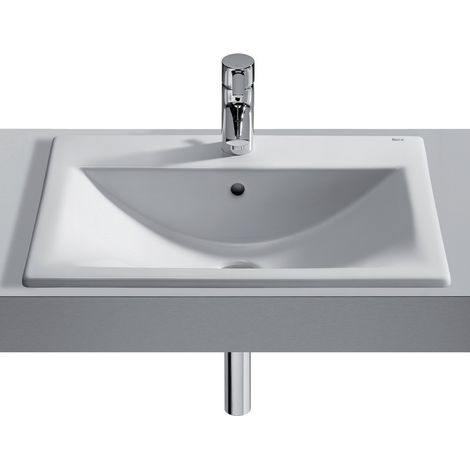 Roca – Vasque à poser carrée 55x42.5cm – Céramique – Encastrable – Garantie 2 ans – Collection Diverta (1/6)