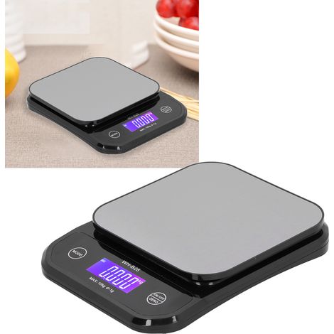 Wasserdichte elektrische Küchenwaage, wiederaufladbar über USB, 10 kg/1 g, schwarz, USB-Aufladung. (1/5)