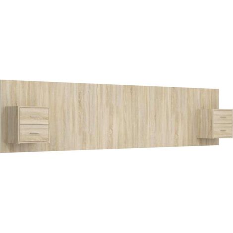 Maison Exclusive - Cabecero de cama con mesitas madera contrachap (1/5)