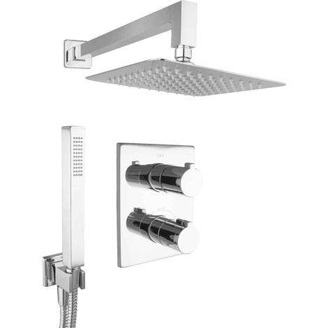 Ensemble de douche à effet pluie PaulGurkes - Système de douche encastré 20 cm de haute qualité