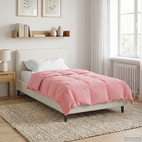 Ganzjahresbettdecke Gepolstert Rosa 155 x 220 cm Mikrofaser