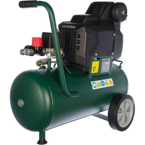 Metabo – Compresseur Basic 250-24 W OF 60153200 – Pression réglable 8 bars – Débit d’air 250 l/min – Moteur monophasé sans huile (1/6)