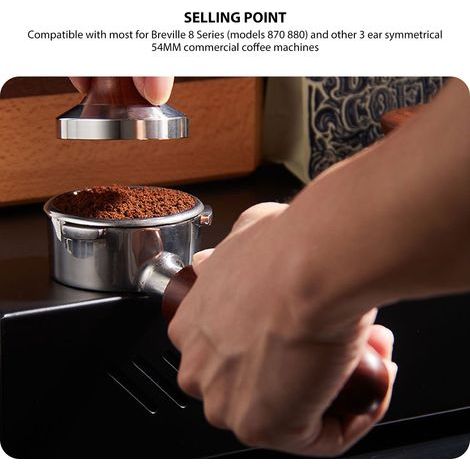 Portafiltre sans manche 54mm en acier inoxydable pour machine espresso Breville série 8 avec panier filtre (1/5)