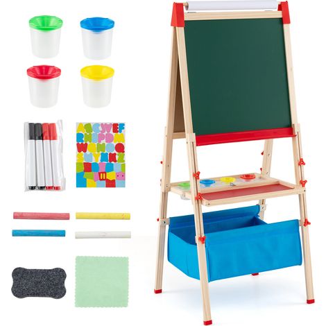 Chevalet double face pliable avec tableau noir magnétique pour enfants - multicolore
