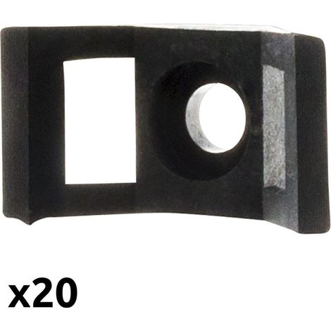 Zenitech – Lot de 20 embases à visser – Fixation avec collier de serrage – Pour tubes jusqu'à 50mm – Maintien optimal sur surfaces variées
