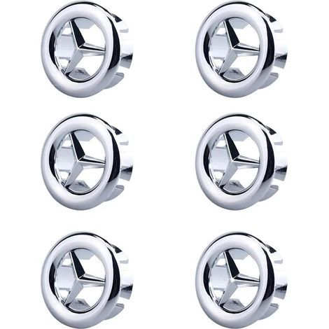 6 Pieces Sink Overflow Ring, Round Kitchen Overflow Cover, Sink Overflow Hole Trim, For Washbasin, Bathroom, Kitchen (Silver) (1/4)