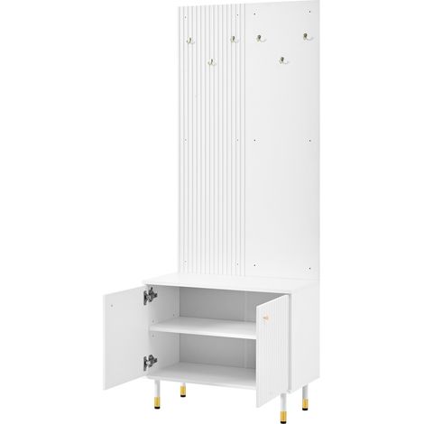 Set ingresso modulare con scarpiera a ribalta e armadio bianco HOMVRA (1/5)