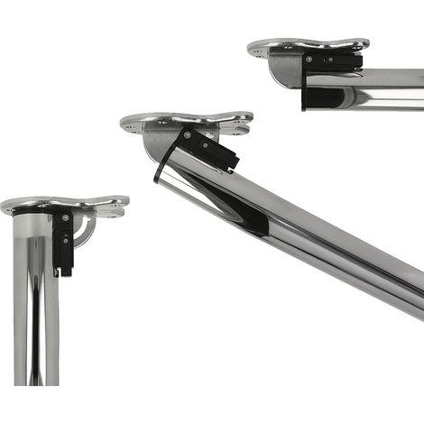 Abklappbares Tischbein 710mm Chrom glänzend d:50mm Möbelfuß Tischfuß aus Metall