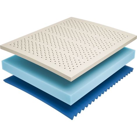 Materasso in lattice matrimoniale Holiday 3 Strati   100% Lattice Naturale e Memory Gel - Misura: 170x195 Fuori misura