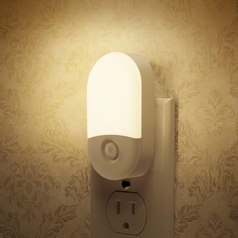 Sanftes Nachtlicht - mit Sensor, einstellbarer Helligkeit, geeignet für Nachttische, Flure usw., 1 Stück. (1/5)