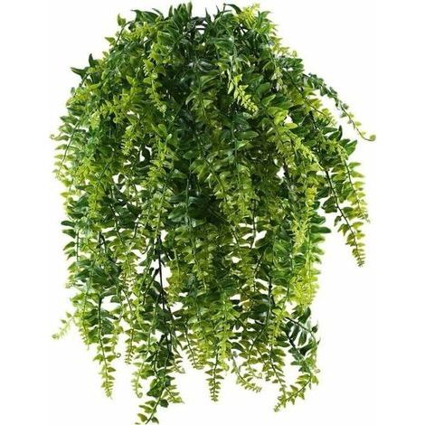 2pcs Fougère Artificielle Tombante 90cm Plante Tombante Plastique Lierre Artificiel Guirlande Feuille Verte Liane à Suspendre Fausse Fougere de Boston pour Mur Maison Panier Suspendu Décor Fonepro (1/5)