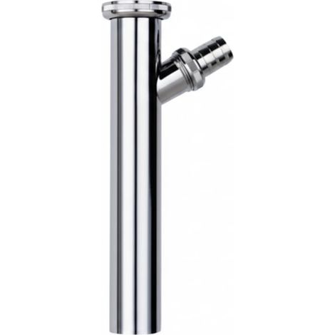 Tube plongeur de réglage Argent 1 1/4 x 200 mm Ø 32 mm Rallonge de siphon pour lavabo Raccord de vidange Tuyau de raccordement pour machine à laver Raccord d'appareil Laiton (200 mm (1/3)
