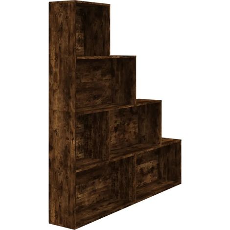 Libreria classica dal design lineare ampio spazio di archiviazione 155 x 24 x 160 cm in legno multistrato rovere fumo 020048156