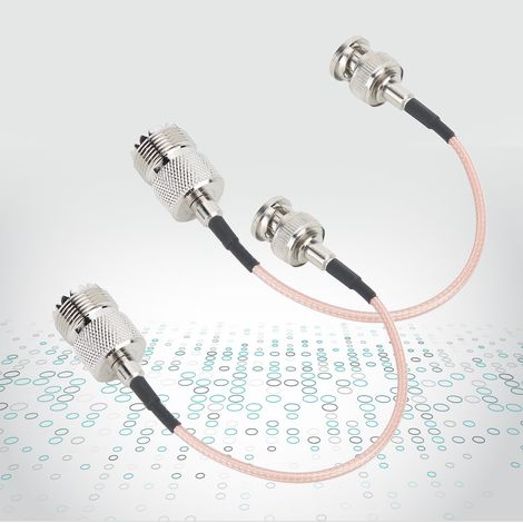 Câble Antenne Coaxial 50 Ohms, Connecteur M Femelle vers BNC Mâle, 2 Pièces (1/5)