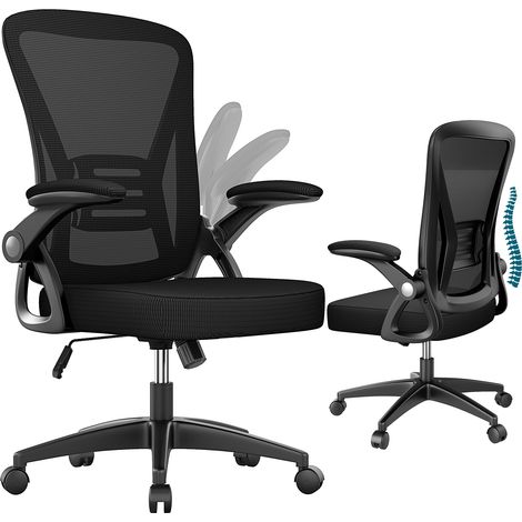 Ergonomic Office Chair Desk Swivel Chair with Headrest Black