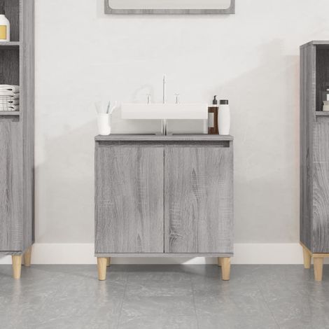Meuble d'évier-Armoire d'évier sonoma gris 58x33x60 cm bois d'ingénierie 543247 (1/5)
