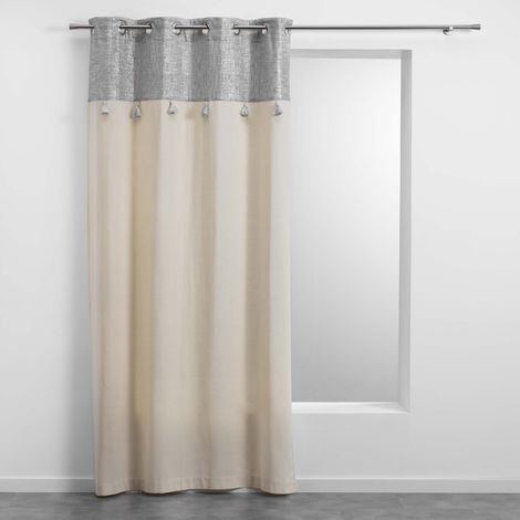 Rideau bohème parement doré ou argenté Argent 140x240 cm (1/5)