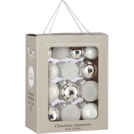 Mica Decorations boule de Noël Blanc H7xl7xL7cm (1/3)