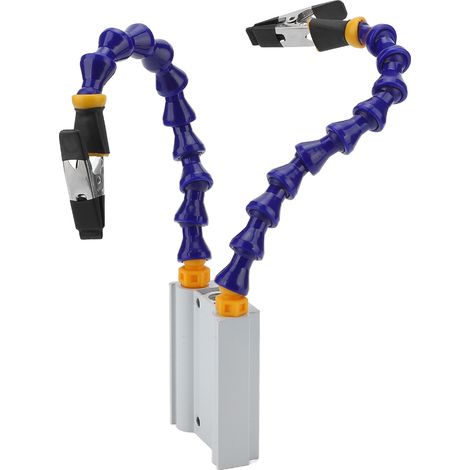 Support de Soudure Trois Mains Flexible ABS avec Base en Aluminium, Bras Articulé pour Station de Soudage, Pinces Amovibles avec Revêtement Caoutchouc, Lot de 2 (1/5)