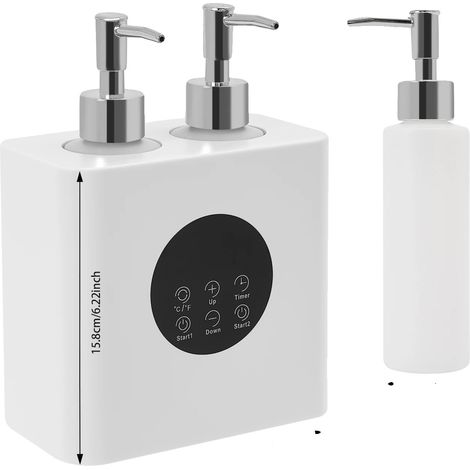 Massageölwärmer, Doppelflaschen-Design, separate Temperaturregelung, Weiß (1/2)