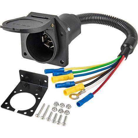 Connecteur de feux de remorque à 7 broches, adaptateur électrique à 7 broches, convertisseur rapide avec M (1/5)