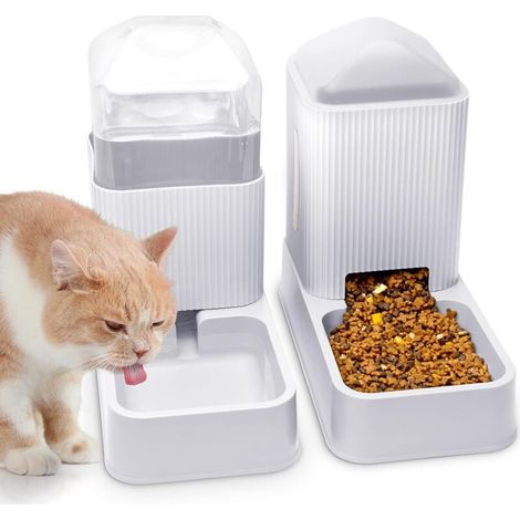mangeoire Automatique pour Chat et Chien et Distributeur d'eau pour Chat, 3.8L (1/5)