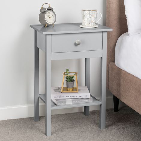 Bedside Table With Shelf - Grey (1/5)