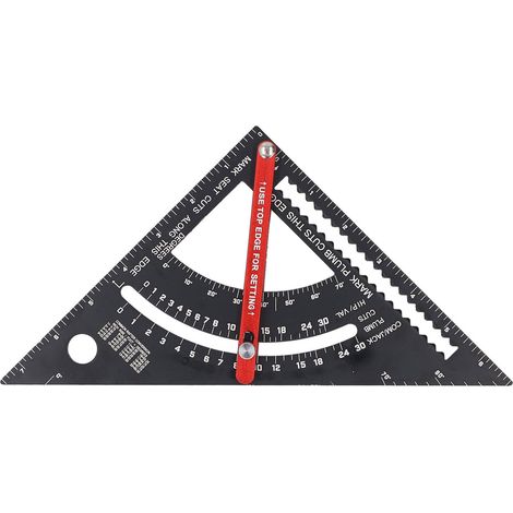7in Carpenter Square Aluminum Alloy 70° Adjustable Combination Square Metal Rafter for Woodworking Projects (1/5)