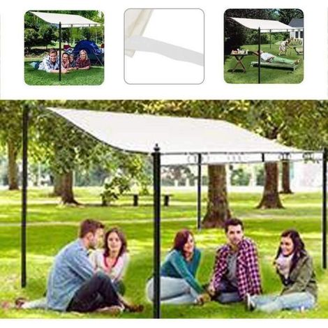 Toile de toit de remplacement pour tonnelle 300D étanche, blanc crème 2,6x2,5m, sans support (1/4)