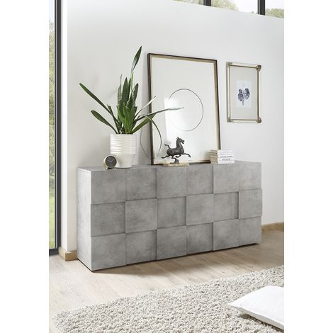 Buffet/bahut 3 portes moderne gris béton Milenor (1/5)