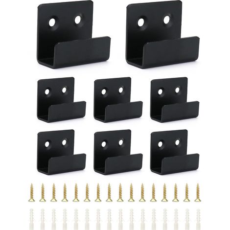 ganchos de pared resistentes con tornillos, de acero inoxidable, para exhibir azulejos de cerámica, marcos de fotos y espejos, color negro, 16 mm de ancho interior. (1/5)
