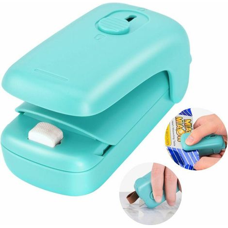 Mini scellant de sac, scellant et coup d'aliments 2 en 1, machines à sceller sous vide portatives, scellage rapide pour sacs en plastique, chips, tranches, collations, stockage et frais, pas besoin (1/5)
