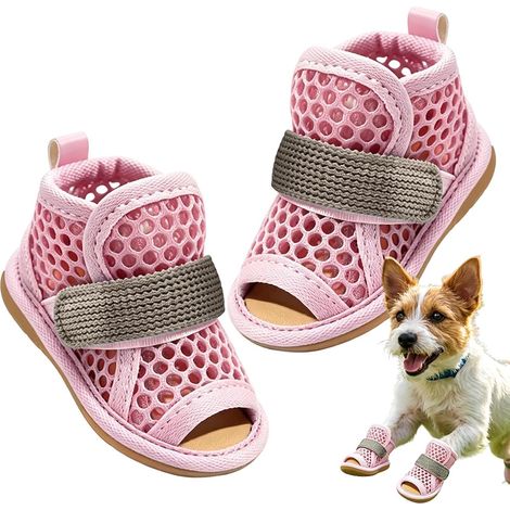 Hundestiefel Pfotenschutz für Welpen mit reflektierenden Riemen Sommerstiefel für den Außenbereich von Canini für Outdoor, Sommer, Strand, Wandern, Camping, Warmer Asphalt, Spaziergänge, Böden (1/5)