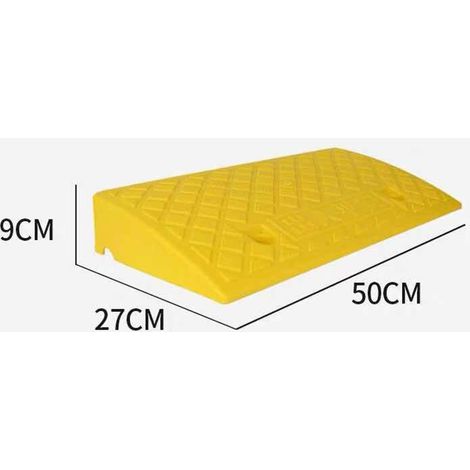 Pédale de ralentisseur, rayée noir et jaune, en plastique léger, adaptée au stationnement en bord de route, jaune/9 cm (1/5)