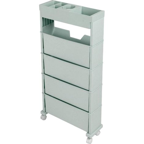 Mobile Bookshelf with 4 Wheels, 360 Degree Rotation, Tilting Design, Large Capacity Storage Shelf for Classroom and Office (1/5)