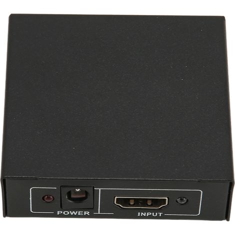 Commutateur répartiteur/amplificateur multimédia HD 1 entrée/2 sorties pour double écran 1080p 3D avec adaptateur secteur 100-240 V (prise européenne). (1/5)