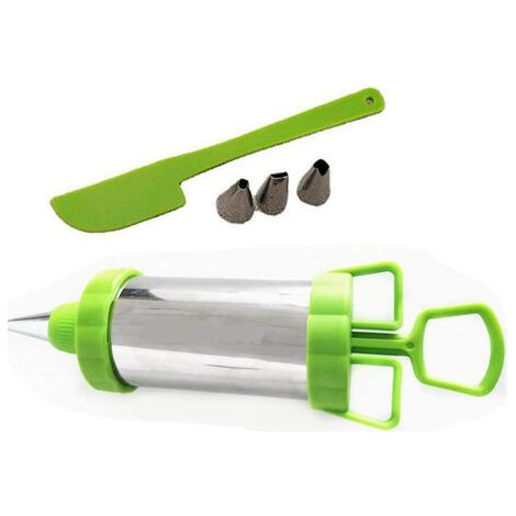 Pistolet à crème en acier inoxydable Injecteur de Cupcake/Ensemble de glaage de décoration (1/3)