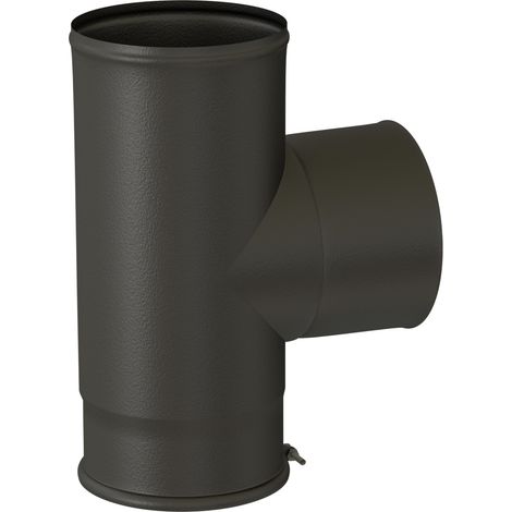 Té 90° avec tampon et piquage mâle - Conduit émaillé 1 mm 150 mm