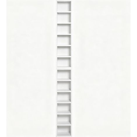 Torre de almacenamiento para CDs blanca de MDF y aglomerado 21 x 19,2 x 88,3 cm (1/5)